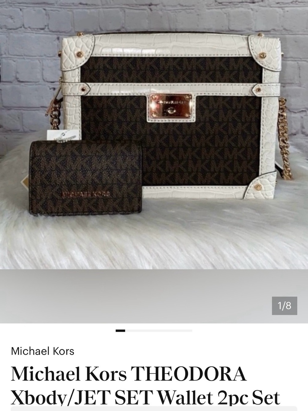 Michael Kors THEODORA Xbody/JET SET Wallet 2pc Set